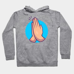 Namaste hand sign gesture cartoon Hoodie